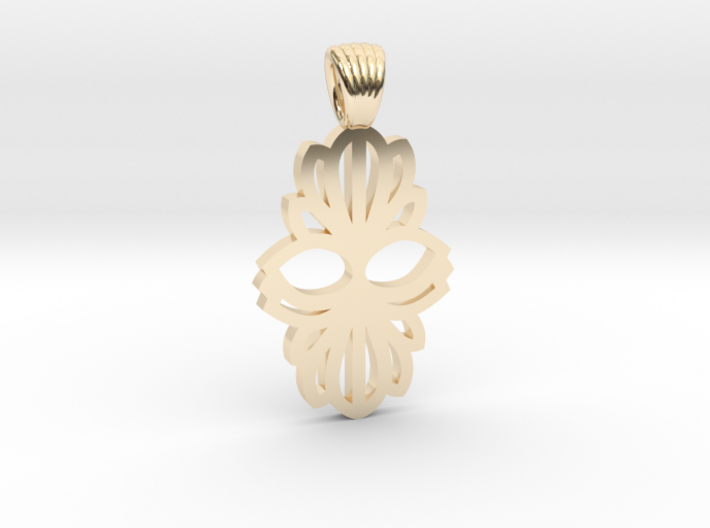 Art Deco double flower [pendant] 3d printed