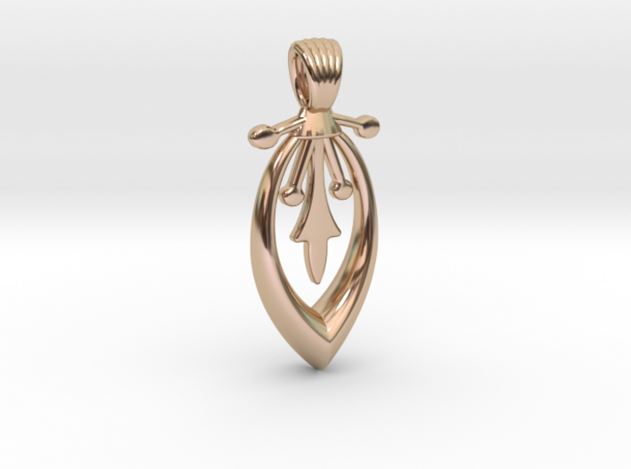 A long art deco flower [pendant] 3d printed
