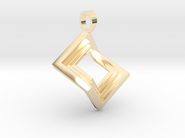 Pseudo cube [pendant] 3d printed