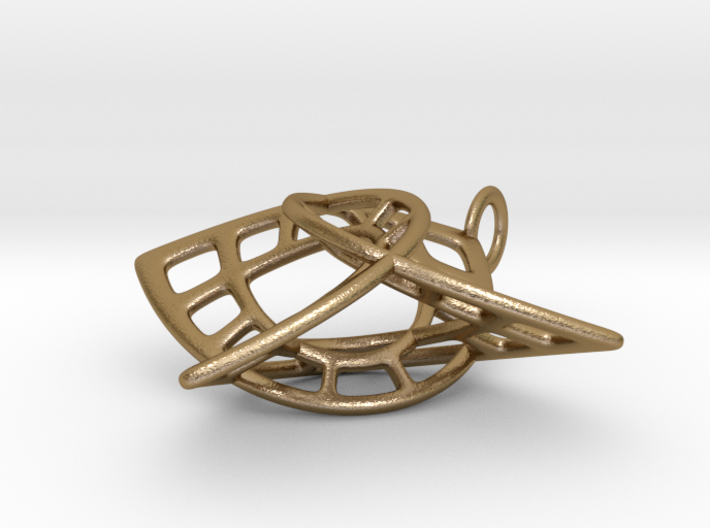 Enneper Pendant in Steel 3d printed 