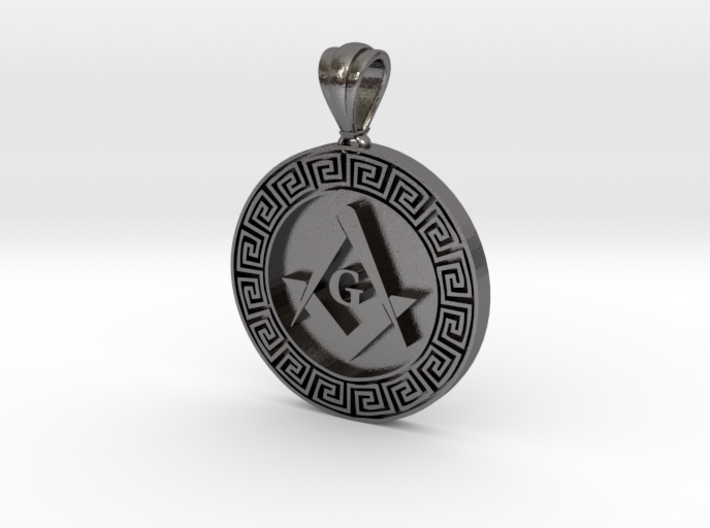 Masonic Meander Pendant 3d printed This item is not Polished and a matte finish. You can send to get polished in your area.