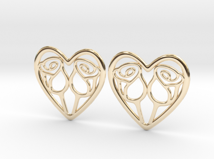 Rose and heart pair 3d printed