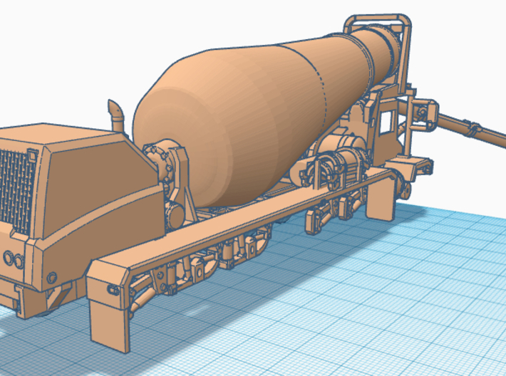 1/87th Frame for Oshkosh type Cement Mixer  3d printed 