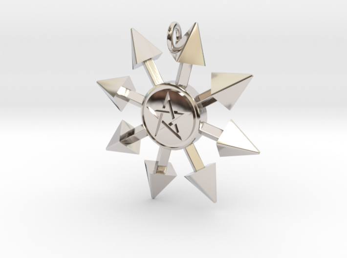 Chaos Star pentacle pendant 3d printed