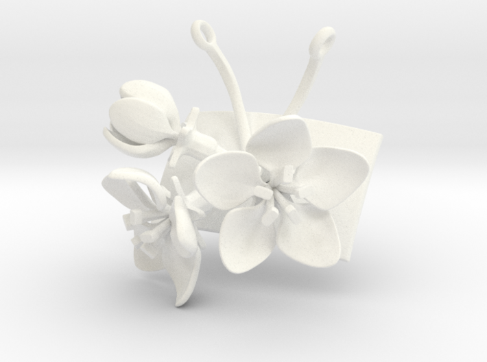 Pendant with three large flowers of the Apple 3d printed