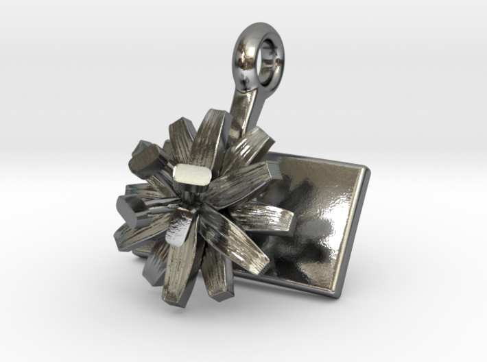 Pendant with one small flower of the Chicory 3d printed