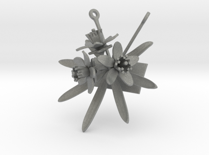 Pendant with three large flowers of the Choisya 3d printed