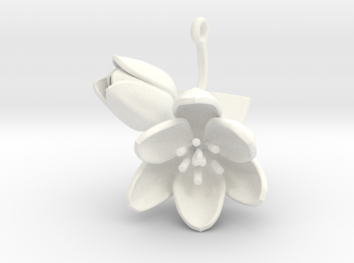 Pendant with two large flowers of the Tulip I 3d printed