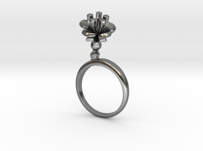 Ring with one small flower of the Cherry 3d printed