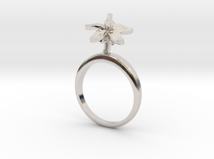 Ring with one small flower of the Tomato 3d printed