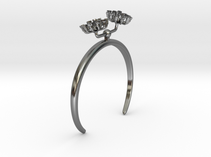 Bracelet with two small flowers of the Fennel 3d printed