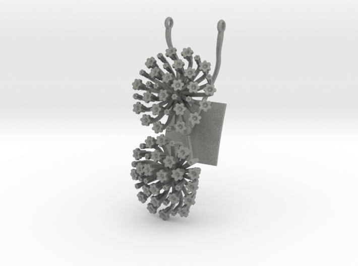 Pendant with two large flowers of the Fennel 3d printed