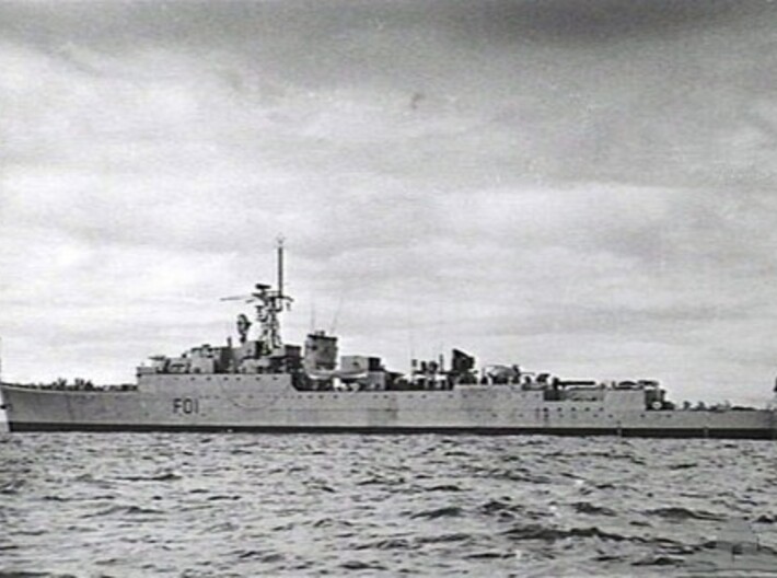 Nameplate HMAS Quadrant 3d printed HMAS Quadrant after her conversion into a fast anti-submarine frigate.