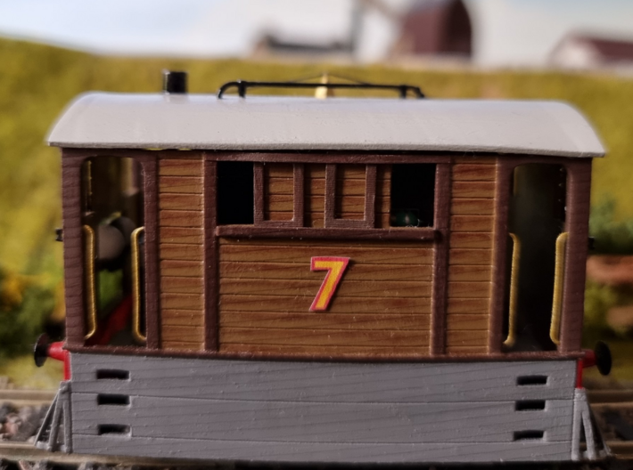 Toby the Tram Engine OO/HO Body Shell 3d printed An example of the posable windows.