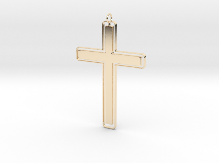 Solid Outlíne Cross Pendant 3d printed