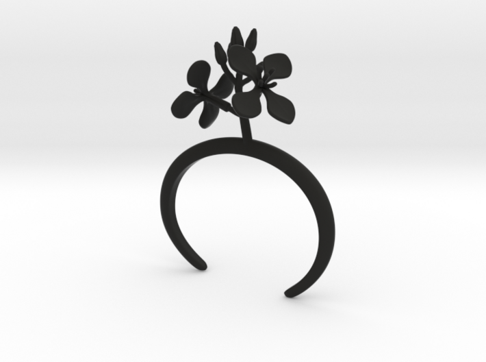 Bracelet with two large flowers of the Radish R 3d printed