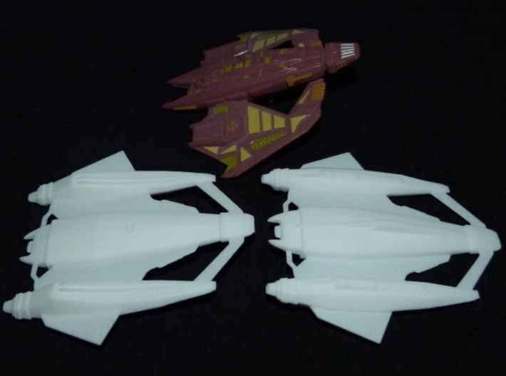 Vidiian Ship (Type 2) 1/7000 Attack Wing 3d printed Older, slightly larger version.  White Processed Versatile Plastic.