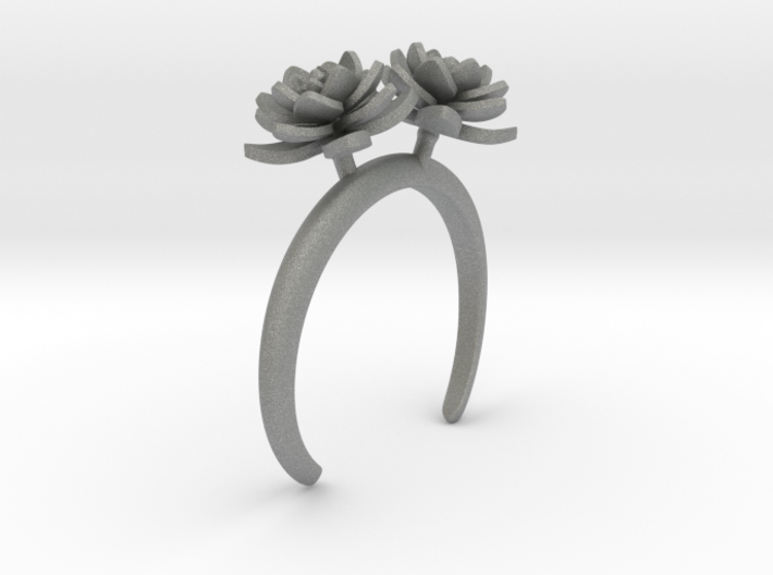 Bracelet with two large flowers of the Lotus R 3d printed