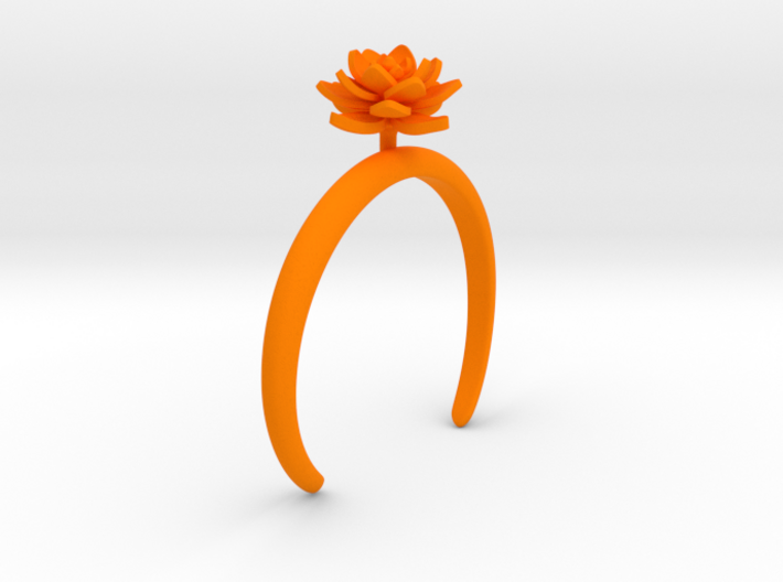 Bracelet with one large flower of the Lotus 3d printed