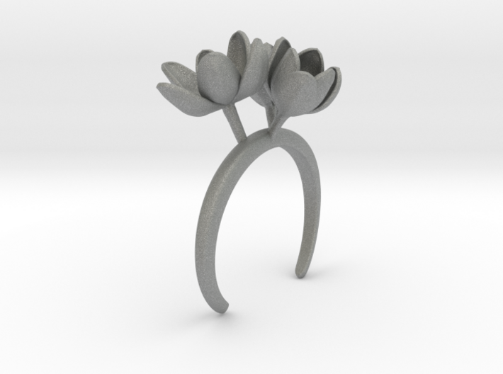 Bracelet with three large flowers of the Tulip R 3d printed