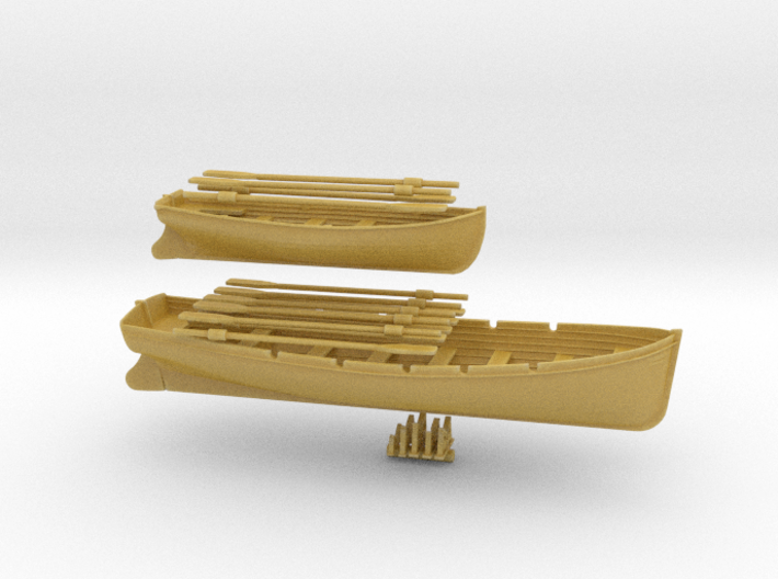 1/100 DKM 8m &amp; 6m Long Boats Set 3d printed