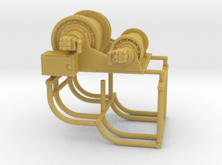1/25th Oilfield type double drum winch w guard 3d printed