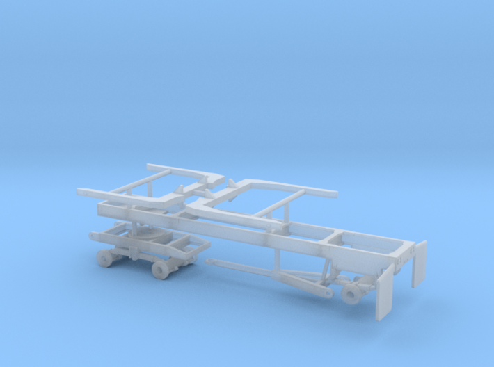 1/87th 20' log trailer, tandem axle front, angle 3d printed