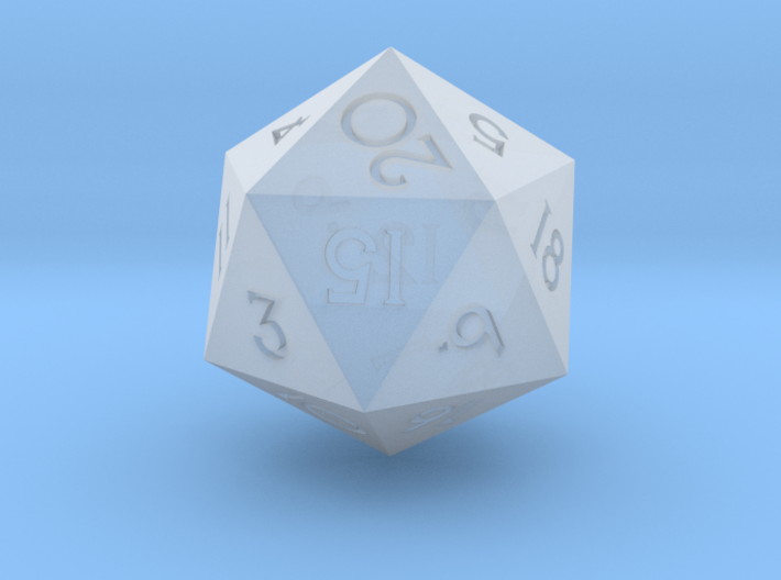 Sharp Edged d20 - Polyhedral RPG Dice 3d printed