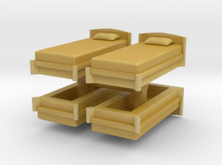 Single Bed (x4) 1/87 3d printed