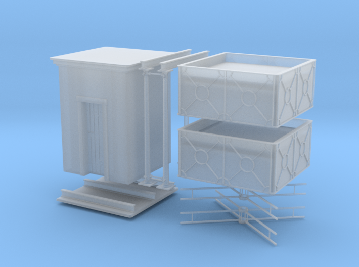 Two small english style H0 water tanks 3d printed