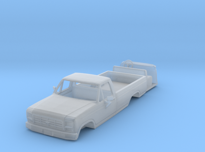 1/64 80's Ford truck with interior 3d printed