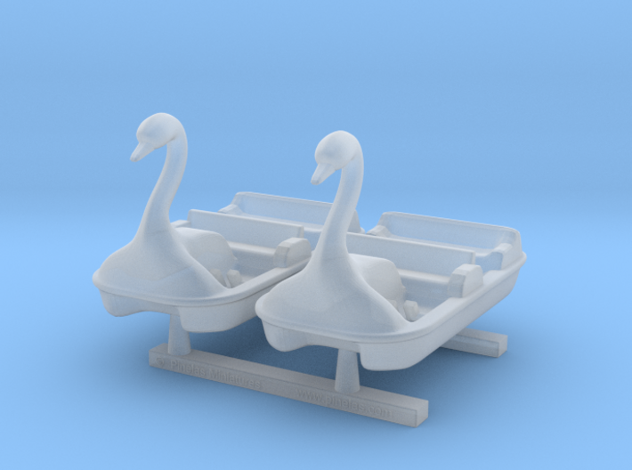 Swan Pedal Boat 01. 1:87 Scale (HO) x2 Units 3d printed
