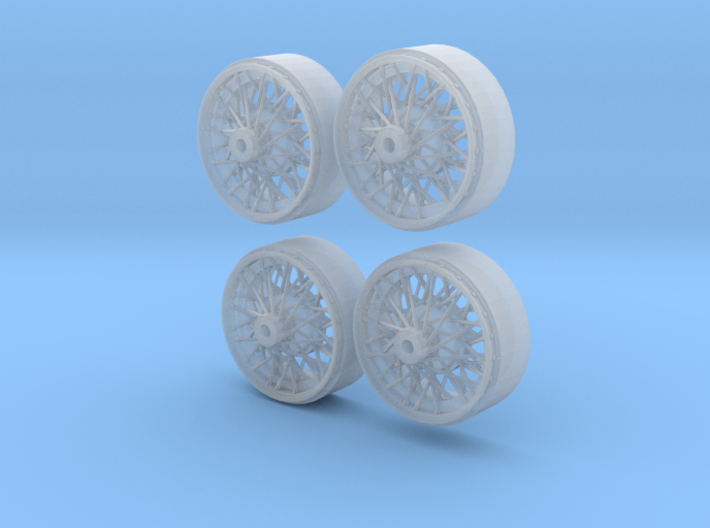 Front laced Borrani wire wheels 3d printed