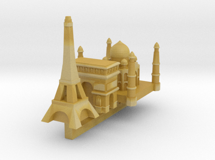 Capital Set (France &amp; India) with sprue 3d printed