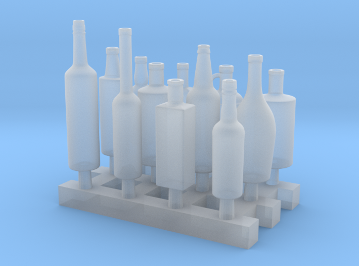 Liquors Bottles (2) 1:24 3d printed