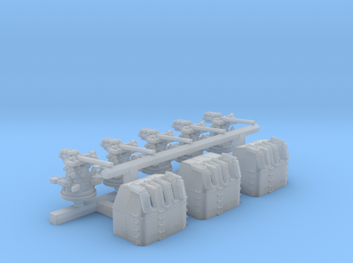 1/700 RN 4" MKV P Class Guns x5 3d printed 