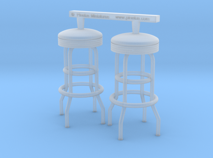 Soda Fountain Bar Stool 02. 1:24 Scale (x2 Units) 3d printed