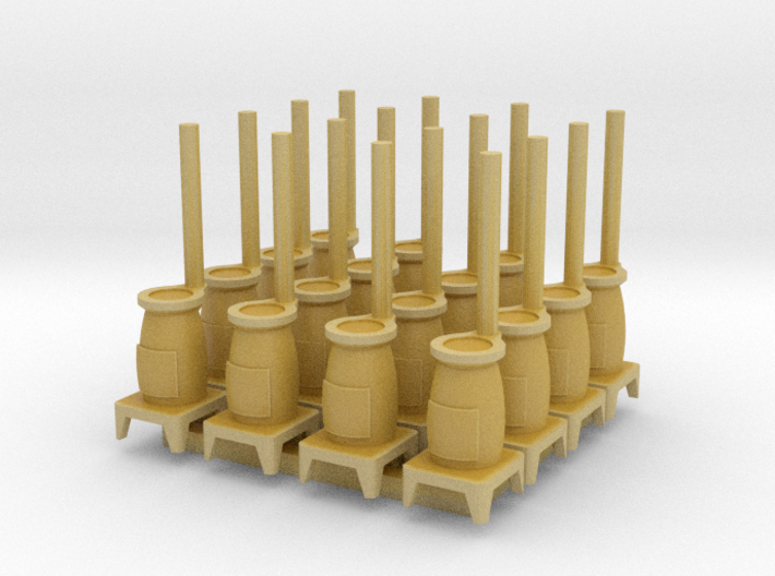 Potbelly Stove - set of 16 - Zscale 3d printed