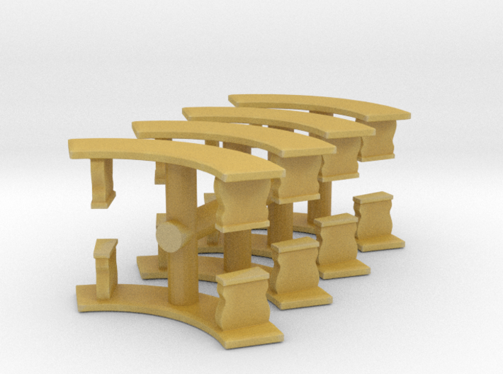 Curved Garden Bench (x8) 1/87 3d printed