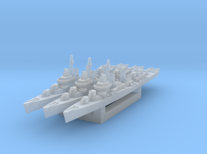 Fletcher class destroyer x3 (Axis &amp; Allies) 3d printed