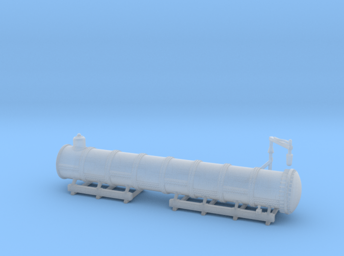 Tie Oil Saturating Wagon Tank &amp; Rack - HO Scale 3d printed