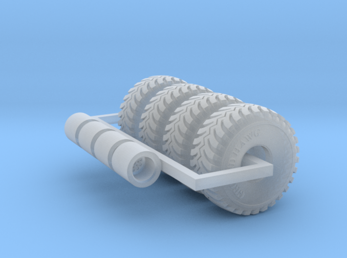 1/64 44_18.5R15 Ground Hawg tires rims x 4 3d printed