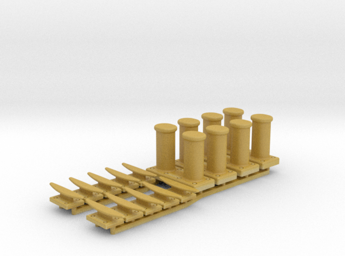 Special Bollards fairlead and cleat set 1/48 3d printed 