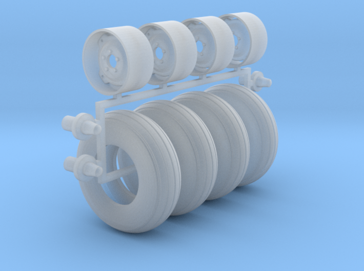 1/25 9.5L15 Implement tire, wheel &amp; hubs x 4 3d printed