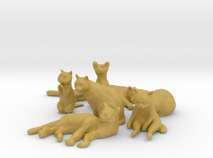 1/32 Cats Poses Collection 3d printed