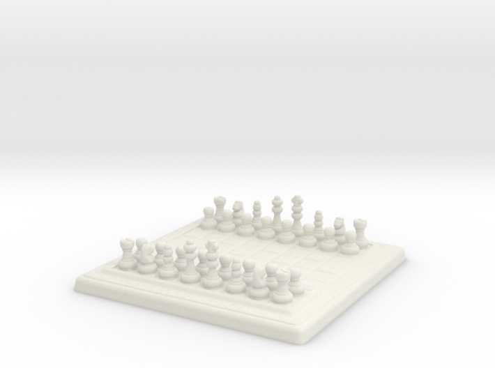 Miniature Unmovable Chess Set 3d printed