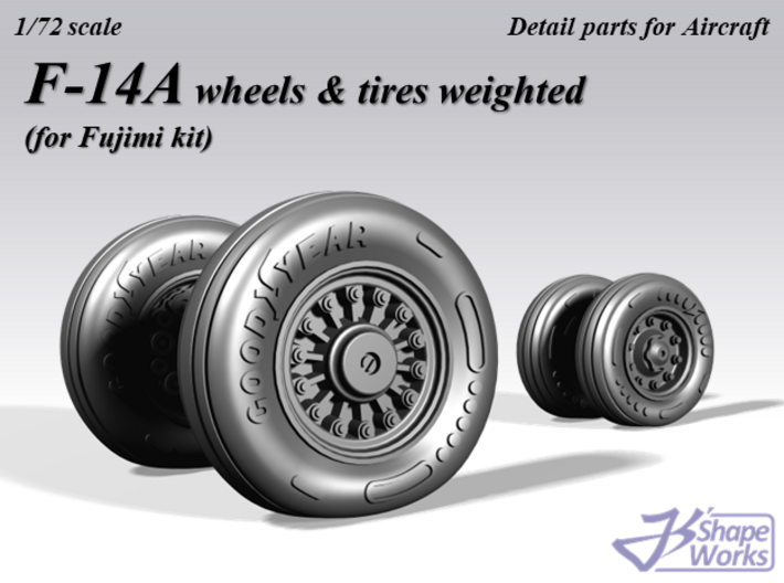 1/72 F-14A wheels &amp; tires weighted 3d printed
