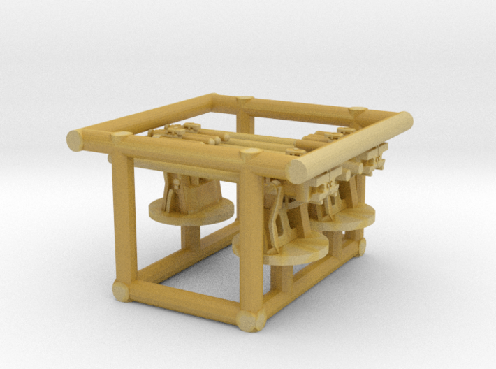 3 X 1/350 IJN Type 10 120mm Twin Mount AA 3d printed