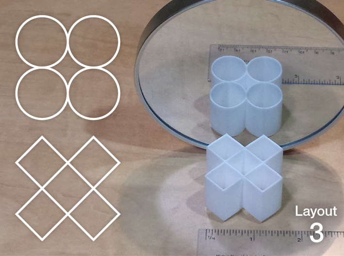 Improved Ambiguous Cylinder Illusion (Layout 3) 3d printed 3D printed object in front of mirror