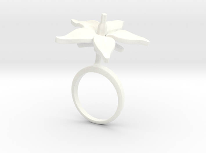 Ring with one large flower of the Tomato 3d printed